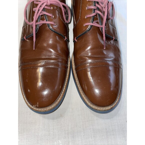Ted Baker Captoe Dress Shoes Mens Size 9 M Brown Leather Oxfords Block Heels main image 8